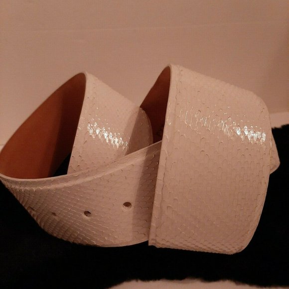 White Python W Kleinberg Made in America Snakeskin Wide Large L Belt 2\